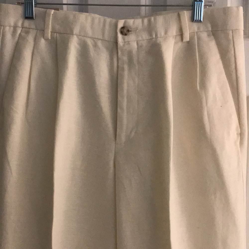 New Dockers Premium Presidio Linen Blend Off White Trouser Pants 33 x 32 - Picture 3 of 14